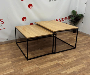 Conjunto de Mesas de Café Square Set (Roble)